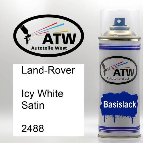 Land-Rover, Icy White Satin, 2488: 400ml Sprühdose, von ATW Autoteile West.